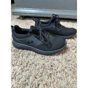 Fila Womens Black‎ Athletic Sneakers Size 6.5 Lightweight Lace-Up Casual Shoes